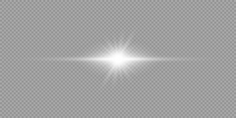White horizontal light effect of lens flares