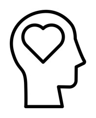 head heart icon. Simple line, outline elements of brain process icons for ui and ux, website or mobile application