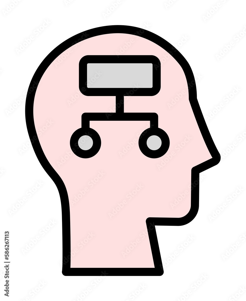 Aufkleber head analysis icon. simple color with outline elements of brain process icons for ui and ux, website