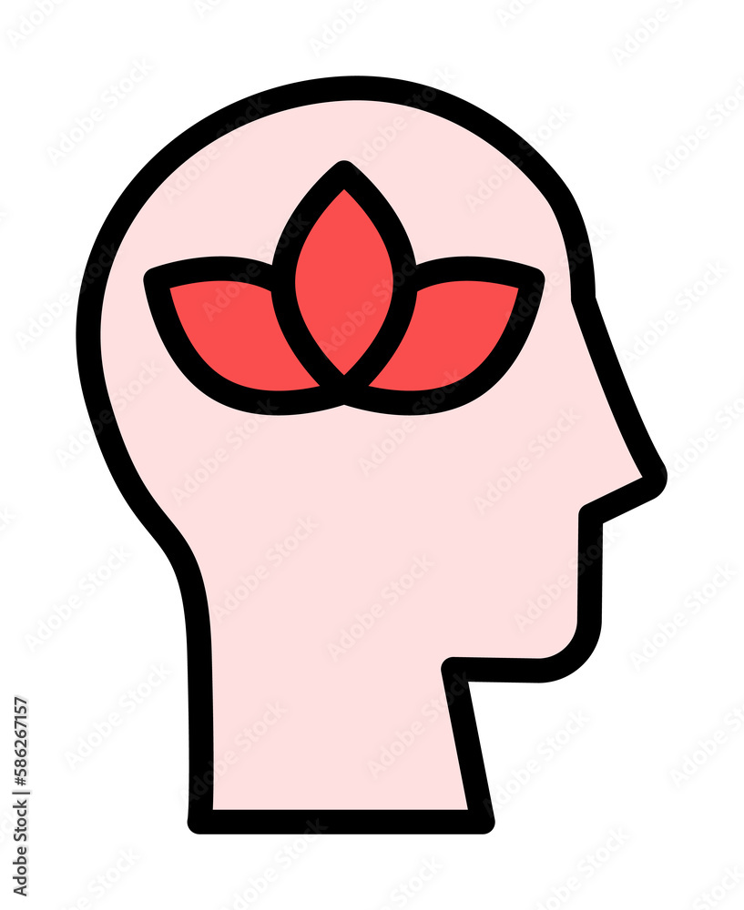 Aufkleber head lotus icon. simple color with outline elements of brain process icons for ui and ux, website or
