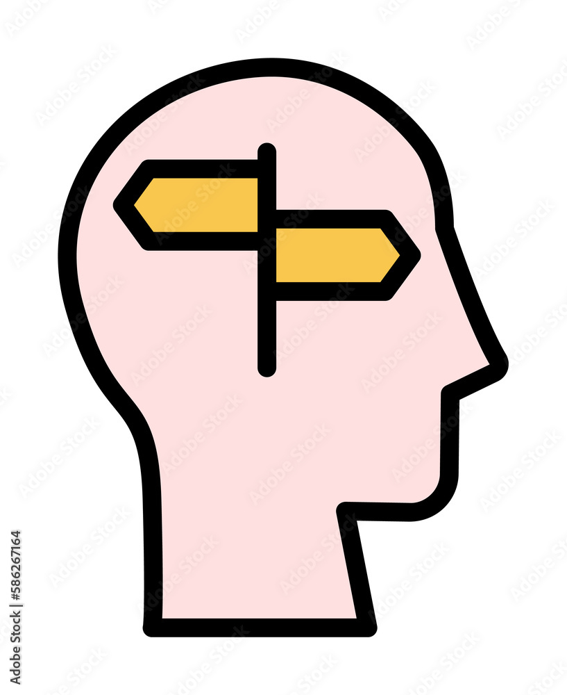 Aufkleber head signboard icon. simple color with outline elements of brain process icons for ui and ux, websit