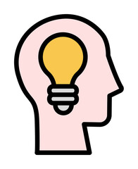 head light bulb icon. Simple color with outline elements of brain process icons for ui and ux, website or mobile application