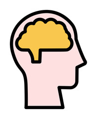 head brain icon. Simple color with outline elements of brain process icons for ui and ux, website or mobile application