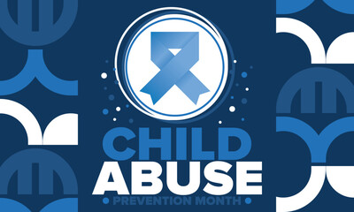 Child Abuse Prevention Month. Celebrate annual in April in United States. Stop child violence. Children protection and safety month. Unity for children. Poster, banner, background. Vector illustration