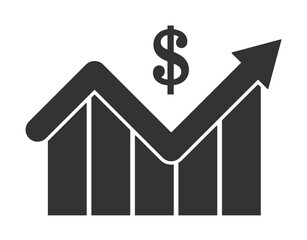 statistics, arrow, dollar, up icon. Element of business icon for mobile concept and web apps. Glyph statistics, arrow, dollar, up icon can be used for web and mobile