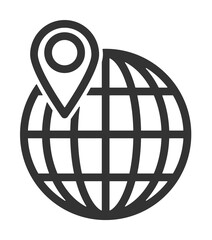 world, pin, geolocation icon. Element of business icon for mobile concept and web apps. Glyph world, pin, geolocation icon can be used for web and mobile - obrazy, fototapety, plakaty