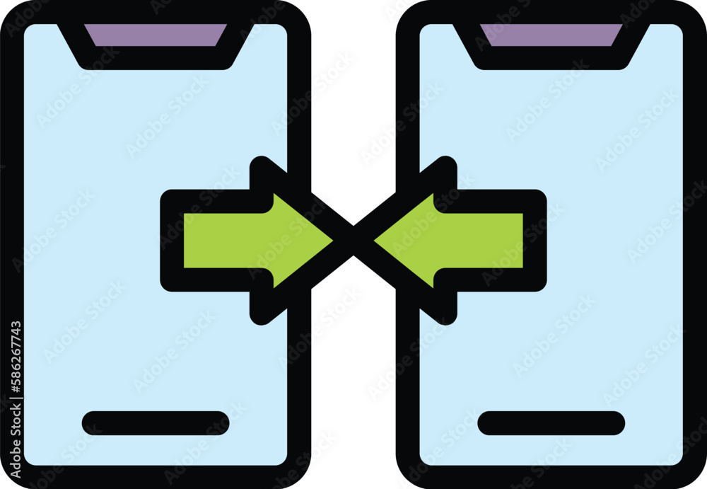 Poster api phone data exchange icon. outline api phone data exchange vector icon for web design isolated on
