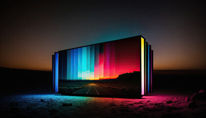 Ai generated illustration of lcd screens is use for exbibition, gaming, advertising and others