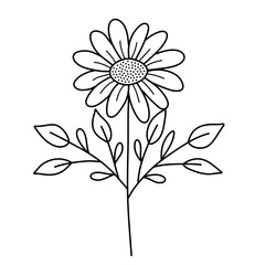 Flower with Leaves Doodle