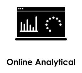 laptop, chart, online analytical icon. One of business collection icons for websites, web design, mobile app
