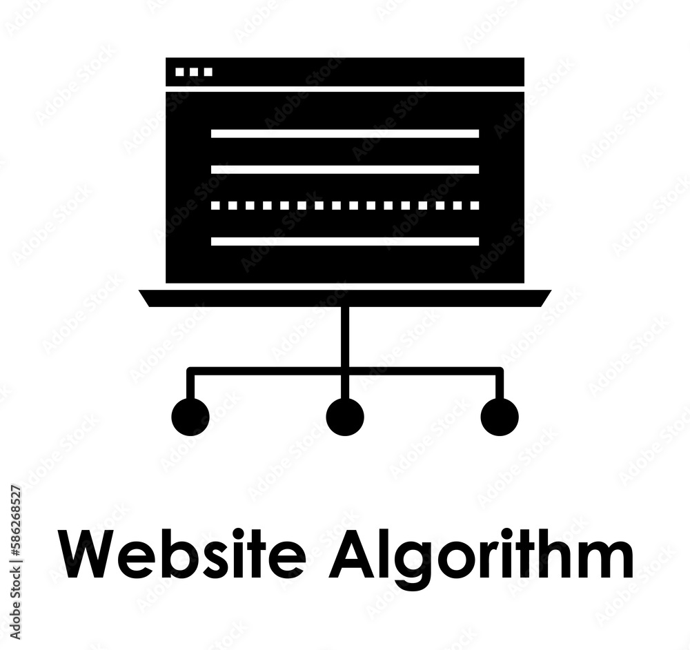 Poster web browser, laptop, website algorithm icon. one of business collection icons for websites, web desi