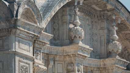 Detail of Ortakoy Mosque also known as Büyük Mecidiye Camii in Beşiktaş, Istanbul, Turkey. It...