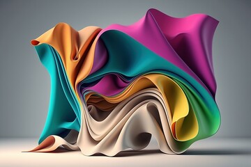 Abstract Flowing Colorful Cloths, generative ai