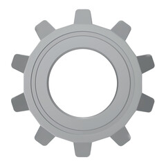 3D Gear icon.  Transmission cogwheels and gears are isolated on white background. Machine gear, setting symbol, Repair, and optimize workflow concept. 3d  illustration.