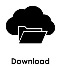 cloud, folder, download icon. One of business icons for websites, web design, mobile app