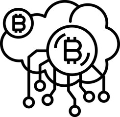 Cloud mining icon. Bitcoin concept icon style