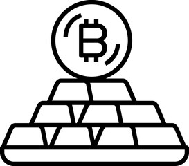 Bitcoin gold bars icon. Bitcoin concept icon style