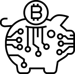 Saving bitcoin icon. Bitcoin concept icon style