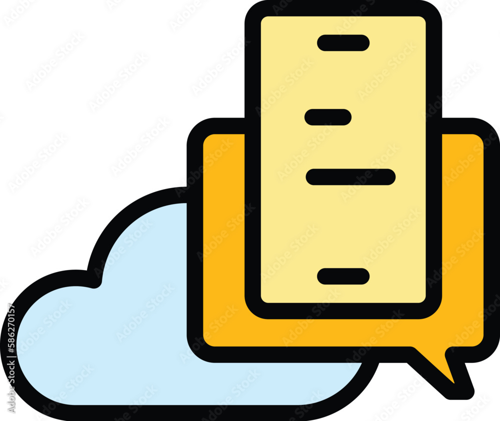 Poster api phone cloud icon. outline api phone cloud vector icon for web design isolated on white backgroun