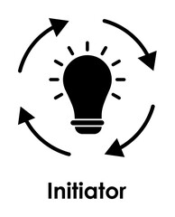 circle, arrows, bulb, initiator icon. One of business collection icons for websites, web design, mobile app