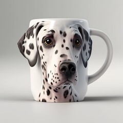 Generative ai mug that has 3d dog face