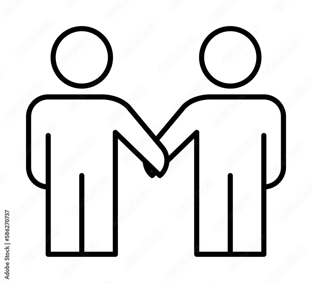 Poster cooperation line icon. element of business organisation icon for mobile concept and web apps. thin l