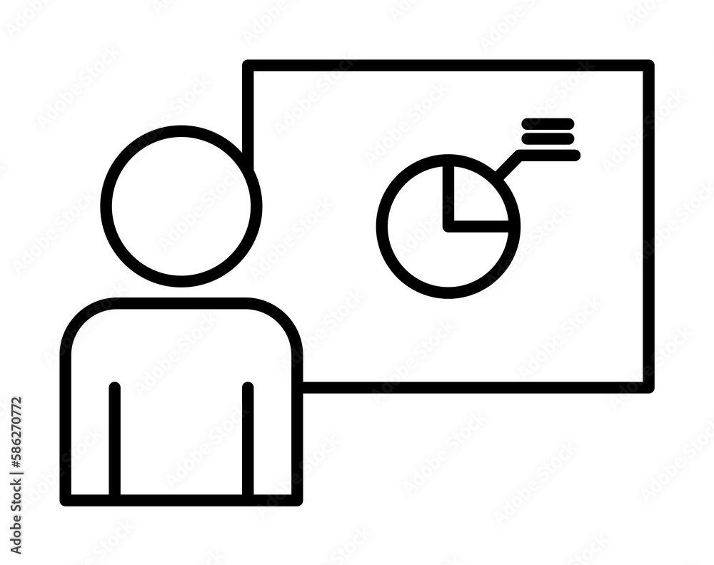 Aufkleber chart presentation line icon. element of business organisation icon for mobile concept and web apps.