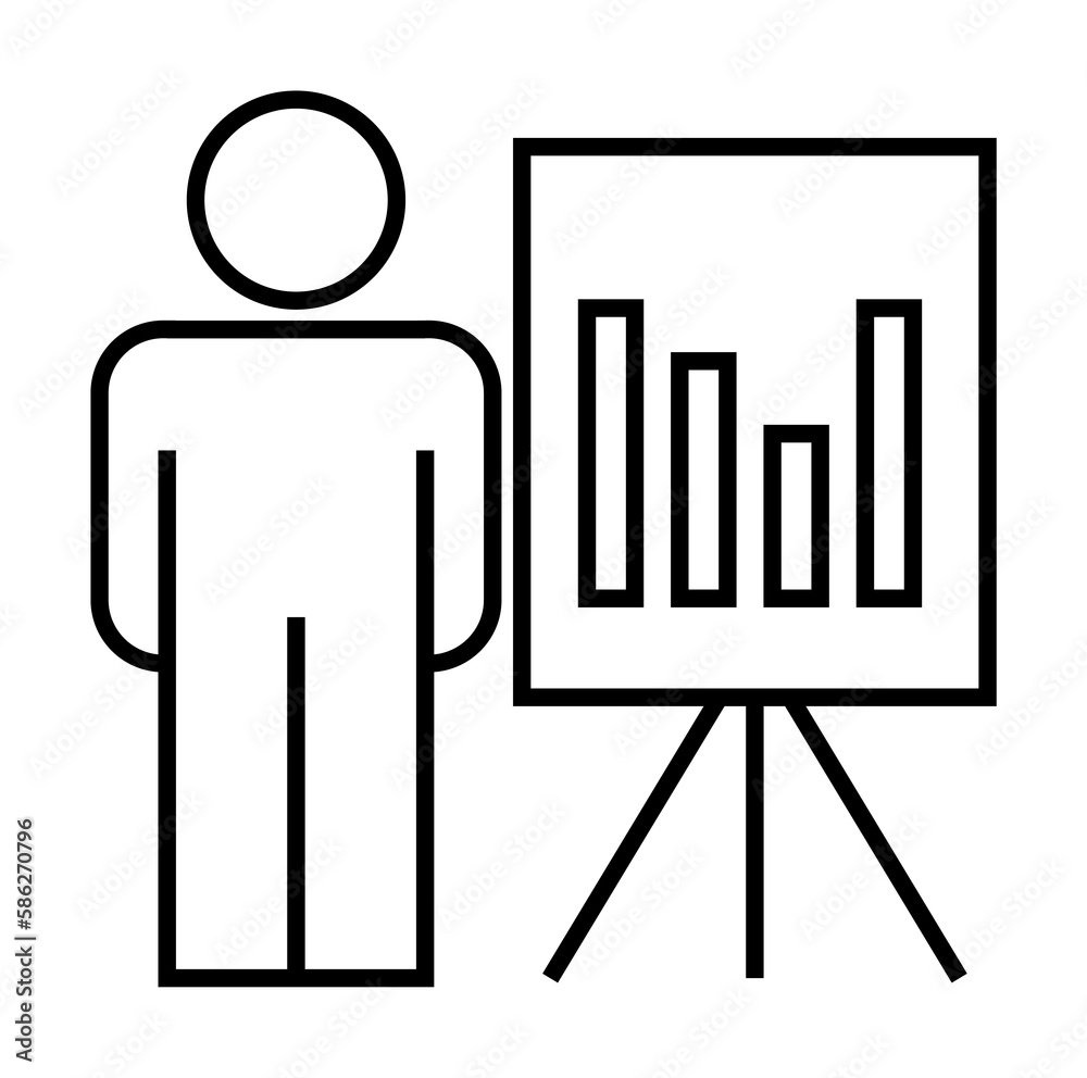 Aufkleber chart presentation line icon. element of business organisation icon for mobile concept and web apps.