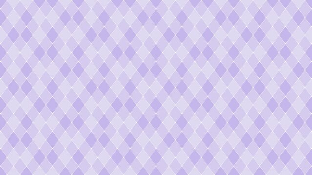 ドットライン入りダイヤ柄背景のループ動画（紫）