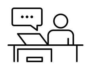 Consulting, desk, job icon. Element of business people icon for mobile concept and web apps. Thin line Consulting, desk, job icon can be used for web and mobile