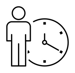 Deadline, clock, human icon. Element of business people icon for mobile concept and web apps. Thin line Deadline, clock, human icon can be used for web and mobile