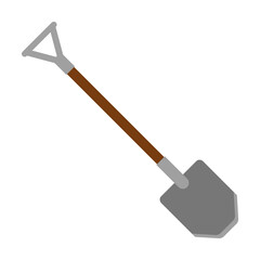 shovel colored illustration. Element of camping icon for mobile concept and web apps. Flat design shovel colored illustration can be used for web and mobile. Premium icon