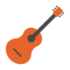 guitar colored illustration. Element of camping icon for mobile concept and web apps. Flat design guitar colored illustration can be used for web and mobile. Premium icon