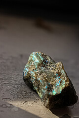 close up of a beautiful mineral stone background labradorite