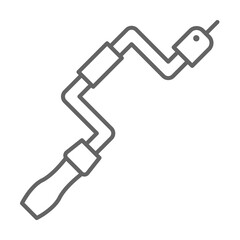 Obraz premium Carpentry, hand drill line icon