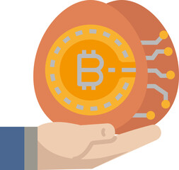 Investment bitcoins icon. Bitcoin concept icon style