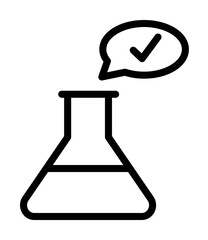 Flask, chemistry, check mark icon. Simple line, outline elements of stinks icons for ui and ux, website or mobile application