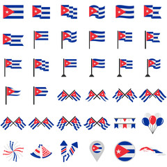 Cuba flags icon set, Cuba independence day icon set vector sign symbol