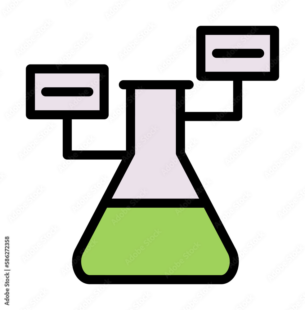 Aufkleber flask, analysis icon. simple color with outline elements of stinks icons for ui and ux, website or m