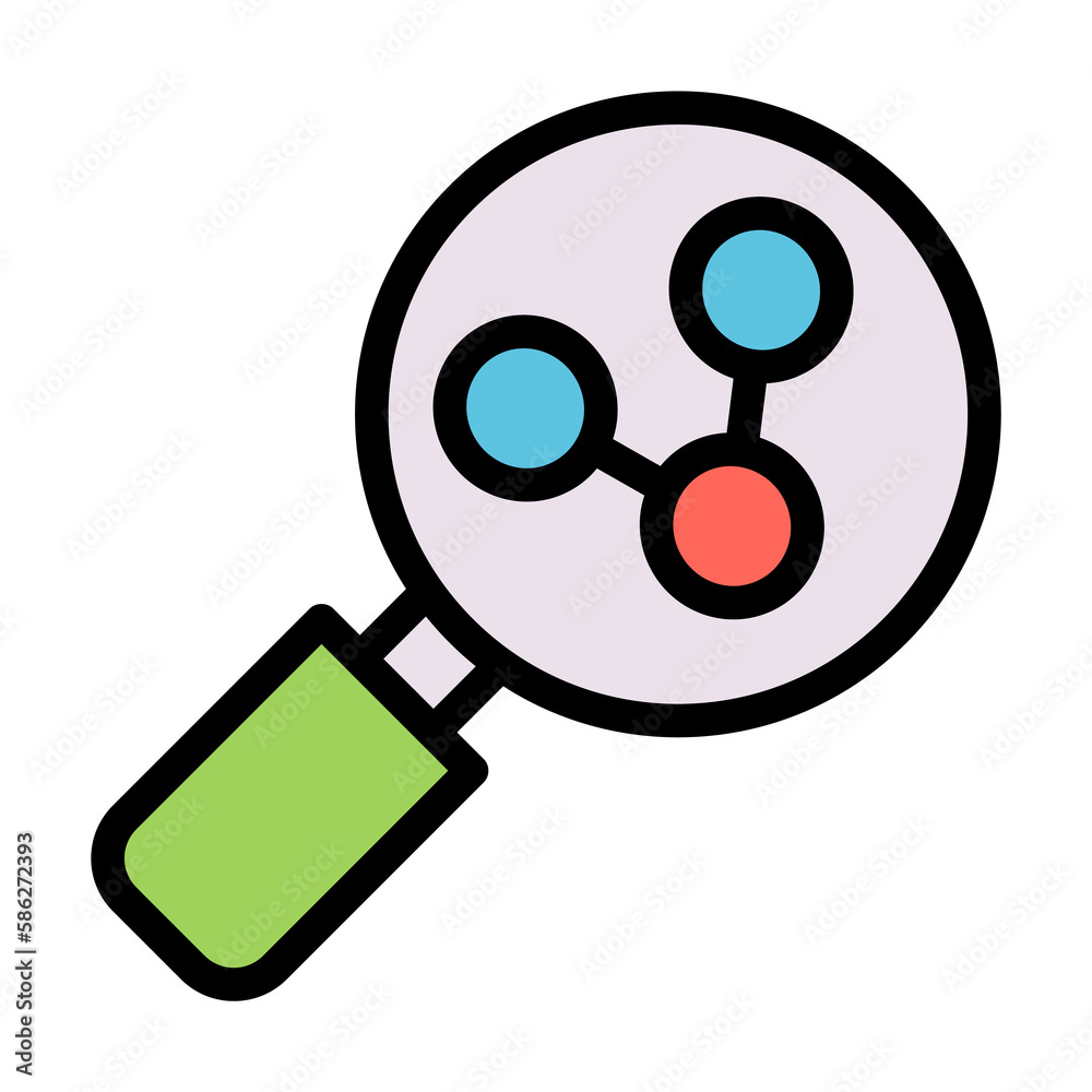 Poster magnifier, molecule icon. simple color with outline elements of stinks icons for ui and ux, website 