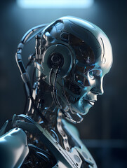 Fototapeta premium A Humanoid Cyborg Robot Created by Generative AI