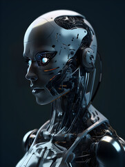 A Humanoid Cyborg Robot Created by Generative AI