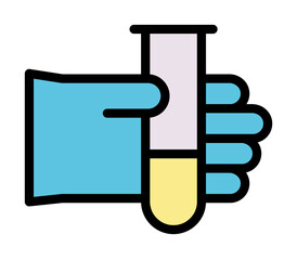 Flask, glove icon. Simple color with outline elements of stinks icons for ui and ux, website or mobile application