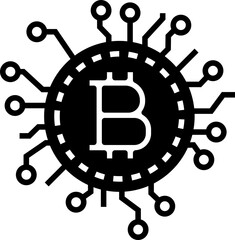 Digital money bitcoin icon. Bitcoin concept icon style