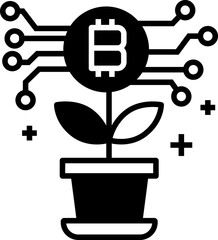 Bitcoin growth icon. Bitcoin concept icon style
