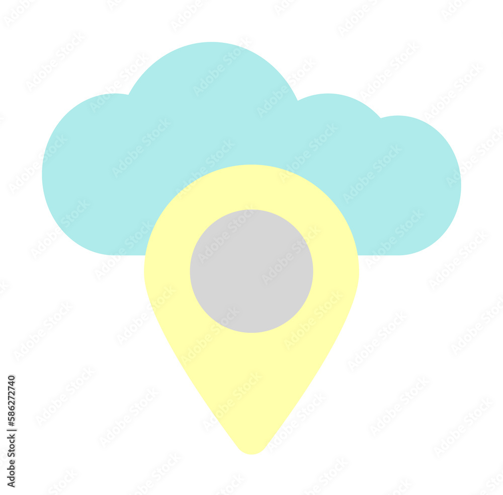 Poster cloud, location icon. simple color elements of internet storage icons for ui and ux, website or mobi