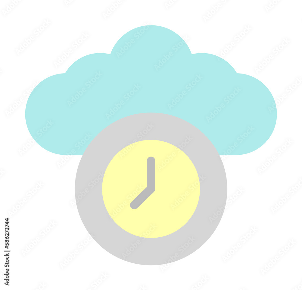 Poster cloud, clock icon. simple color elements of internet storage icons for ui and ux, website or mobile 