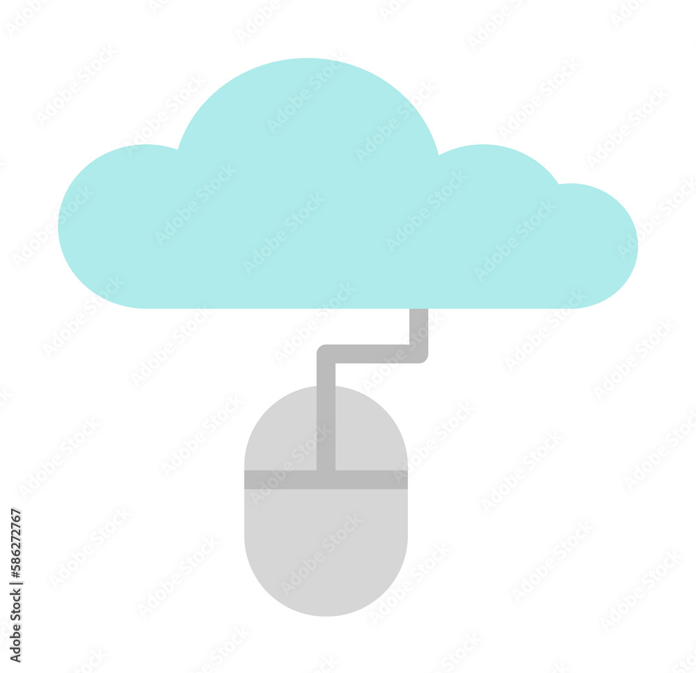 Poster cloud, mouse icon. simple color elements of internet storage icons for ui and ux, website or mobile 