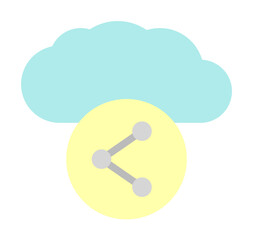 Cloud, share icon. Simple color elements of internet storage icons for ui and ux, website or mobile application