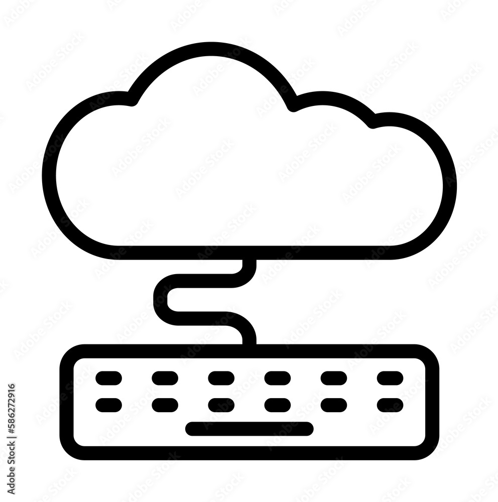 Poster cloud, keyboard icon. simple line, outline elements of internet storage icons for ui and ux, website